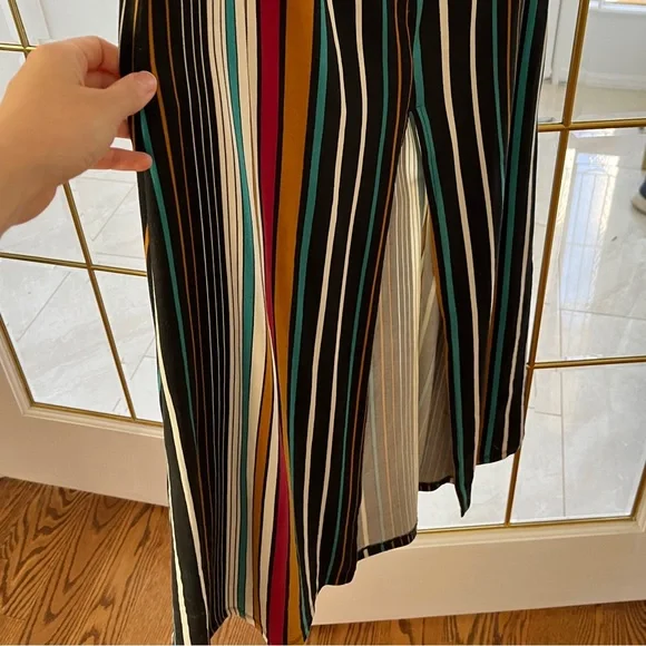 Striped Multi-Color Maxi Dress with Front Knot Detail - Picture 5 of 6